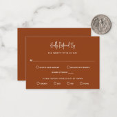 Minimalistische Terracotta Moderne Mini Huwelijk R Notitiekaartje (Voorkant / Achterkant in situ)
