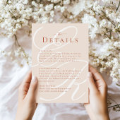 Minimalistische Terracotta Monogram Wedding Detail Kaart