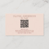 Minimalistische Terracotta QR Code Bloemenlijn Kun Visitekaartje (Achterkant)