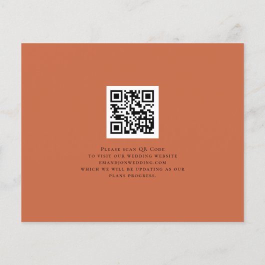 Minimalistische Terracotta Qr-code voor budgetgebr (Achterkant)