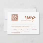 Minimalistische Terracotta QR Code Wedding RSVP Kaartje (Voorkant)
