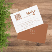 Minimalistische Terracotta QR Code Wedding RSVP Kaartje
