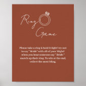 Minimalistische terracotta ring spel niet zeggen b poster (Voorkant)