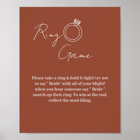 Minimalistische terracotta ring spel niet zeggen b poster (Voorkant)