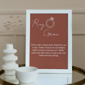 Minimalistische terracotta ring spel niet zeggen b poster