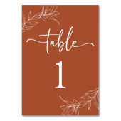 Minimalistische Terracotta tak blad bruiloft Kaart (Achterkant)