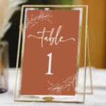 Minimalistische Terracotta tak blad bruiloft Kaart<br><div class="desc">Dit is een minimalistische terracotta tak blad bruiloft tafel nummer!</div>