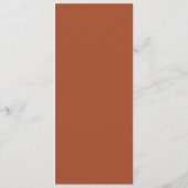 Minimalistische Terracotta tak blad bruiloft Menu (Achterkant)