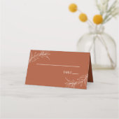 Minimalistische Terracotta tak blad bruiloft Plaatskaartje (Voorkant)