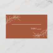 Minimalistische Terracotta tak blad bruiloft Plaatskaartje (Voorkant)