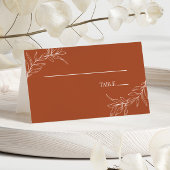 Minimalistische Terracotta tak blad bruiloft Plaatskaartje