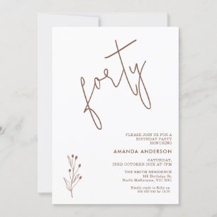 Minimalistische terracotta tekst 40e verjaardag kaart