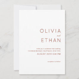 Minimalistische Terracotta Trouw  Kaart