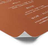 Minimalistische Terracotta Trouwbar Menu Poster (Hoek)