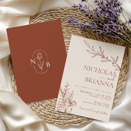 Minimalistische Terracotta Verbrand Oranje Boho Br Kaart