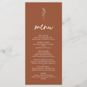 Minimalistische Terracotta Verbrand Oranje Boho Br Menu (Voorkant)