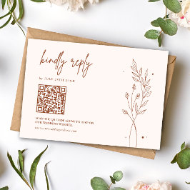 Minimalistische Terracotta Verbrand Oranje Boho Br RSVP Kaartje