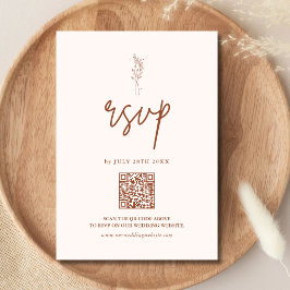 Minimalistische Terracotta Verbrand Oranje Boho Br RSVP Kaartje