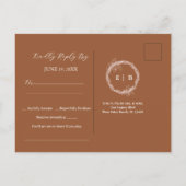 Minimalistische terracotta Verbrande bruiloft RSVP Briefkaart (Achterkant)