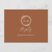 Minimalistische terracotta Verbrande bruiloft RSVP Briefkaart (Voorkant)