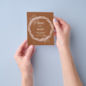 Minimalistische terracotta Verbrande bruiloft Save Flyer (Hand)
