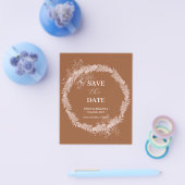 Minimalistische terracotta Verbrande bruiloft Save Flyer (Enkel)