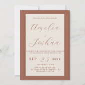 Minimalistische terracotta verbrande Sinaasappel B Kaart (Achterkant)