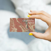 Minimalistische Terracotta Waterverf Bruin QR Code Visitekaartje