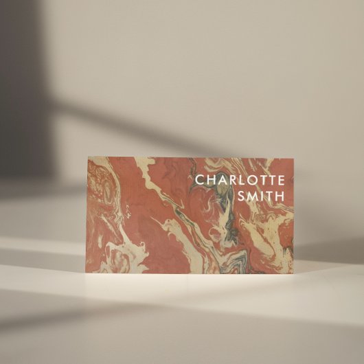 Minimalistische Terracotta Waterverf Bruin QR Code Visitekaartje