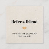 Minimalistische textuur Beige Natural Gold Heart S Aanbevelingskaartje (Voorkant)