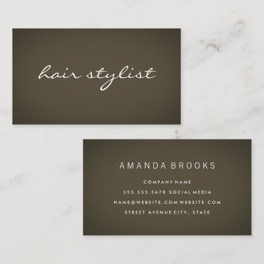 Minimalistische textuur bruin visitekaartje (Voorkant / Achterkant)