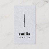 Minimalistische textuur Grijs Zwart Haar Pin Salon Visitekaartje (Voorkant)