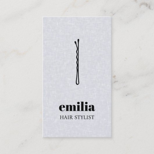 Minimalistische textuur Grijs Zwart Haar Pin Salon Visitekaartje (Voorkant)