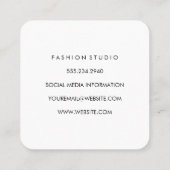 Minimalistische textuur / kunstleer vierkante visitekaartje (Achterkant)