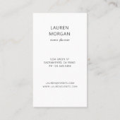 Minimalistische textuur van Creme zwarte florale Visitekaartje (Achterkant)