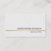 Minimalistische textuur White Faux Gold Line Attor Visitekaartje (Voorkant)