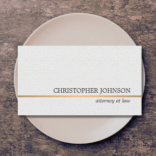 Minimalistische textuur White Faux Gold Line Attor Visitekaartje