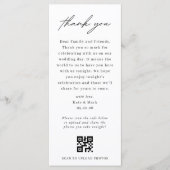 Minimalistische Thank You-plaatskaart met QR-code Menu (Voorkant)