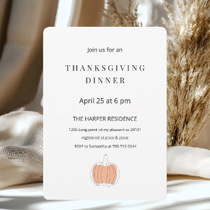 Minimalistische Thanksgiving Diner Kaart