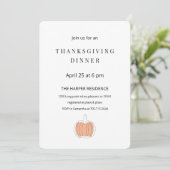 Minimalistische Thanksgiving Diner Kaart (Staand voorkant)