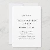 Minimalistische Thanksgiving Dinner Modern Kaart (Voorkant)