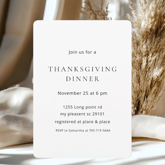 Minimalistische Thanksgiving Dinner Modern Kaart