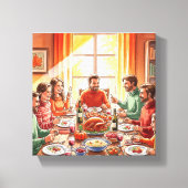 Minimalistische Thanksgiving Dinner Wall Art - Mod Canvas Afdruk (Voorkant)