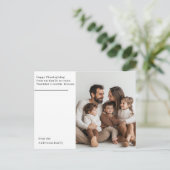 Minimalistische Thanksgiving Familiefoto Dankbaar Briefkaart (Staand voorkant)