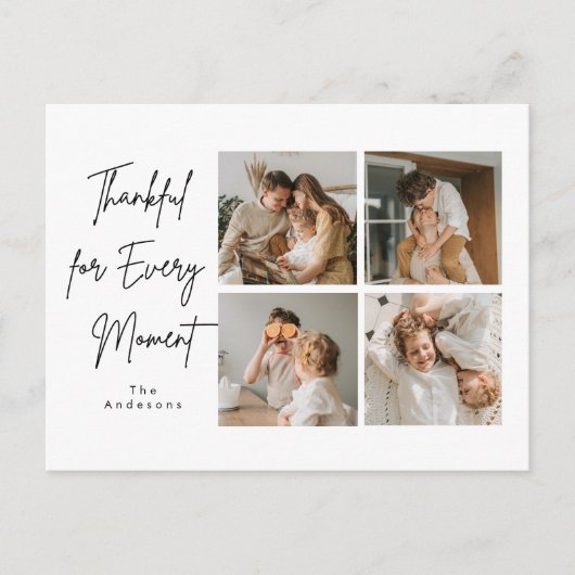 Minimalistische Thanksgiving fotocollage Briefkaart (Voorkant)