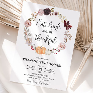 Minimalistische Thanksgiving Kaart