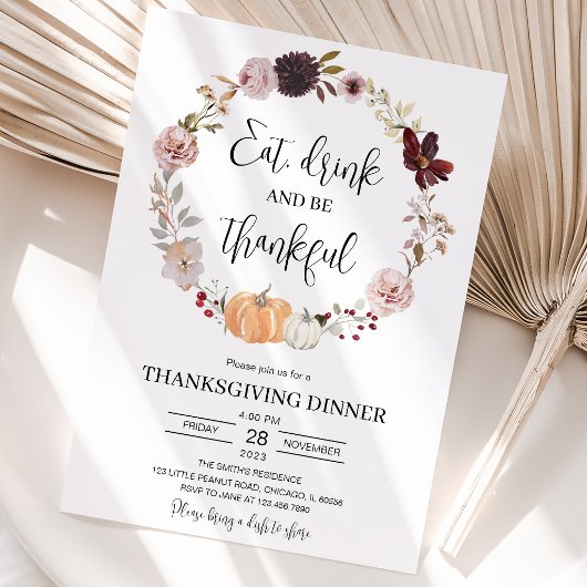 Minimalistische Thanksgiving Kaart