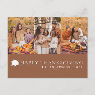 Minimalistische Thanksgiving lay-out met 3 foto's Feestdagenkaart