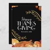 Minimalistische Thanksgiving-uitnodiging, vakantie Kaart (Voorkant / Achterkant)