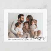 Minimalistische Thanksgiving van familiefoto's Briefkaart (Voorkant)